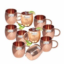 Set of 10 - Prisha India Craft Copper Barrel Mug Classic for Moscow Mule 520 ML  - £60.19 GBP