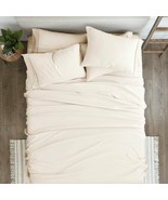 Full size Ivory Beige 6-Piece Wrinkle Resistant Microfiber/Polyester She... - €119,20 EUR
