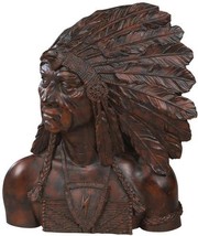Bust Statue Indian Chief American West Southwestern Hand-Painted OK Casting - £175.10 GBP