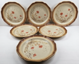 6 Mikasa Jardiniere Dinner Plates Set Vintage Whole Wheat Floral Dish Ja... - $69.17