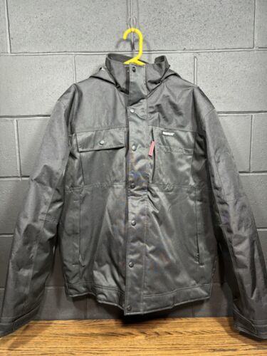 Primary image for Caterpillar CAT Jacket Black Insulated Twill Full Zip Hooded Men’s Large