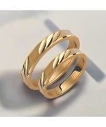 Gold Wedding Band-Wedding Bands Set-Matching Rings-Engrave Band Ring - $823.00+