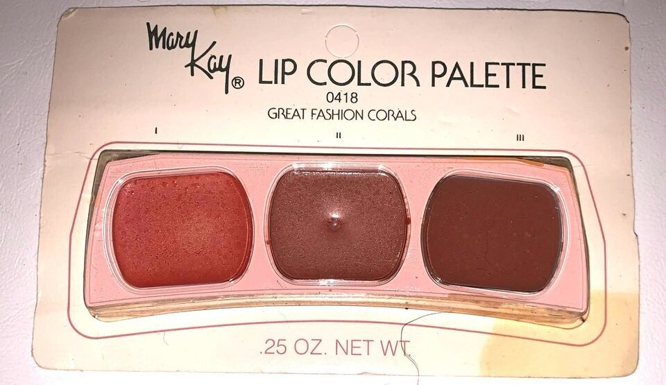 VTG 80s Mary Kay LIP COLOR PALETTE Great Fashion Corals 0418 3 Color NOS - $9.90