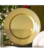 Gold Charger Plates with Beaded Rims, 13 in - Perfect Finishing Touch for Holida - £7.68 GBP