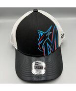 Miami Marlins Trucker Hat Youth Black 9Forty New Era Snap Back Cap New - $345.09 MXN