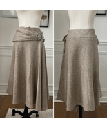 NWT Classiques Entier Tan Plaid Full A-Line Skirt $150 12 - €52,52 EUR