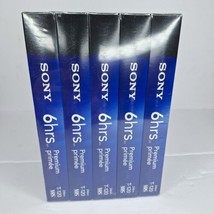 Sony 6 Hrs T-120 VHS 5 Pack VCR Tapes Pack Of 5 Blank Premium Grade Sealed - $15.81
