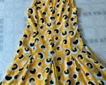 Jones New York Dress Sz 10 Yellow Print Keyhole front Full Skirt No Slit... - $41.89