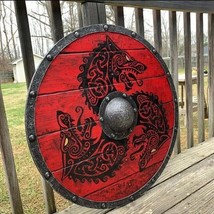 Medieval Eivor Valhalla Raven Viking Battle Shields Dragon Pattern Props... - $135.56