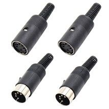 2 Sets 5Pin Female + Male Din Adapter Socket Audio Av Connector Black - $14.99