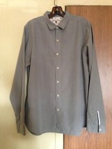 CONVERSE by John Varvatos 100% Cotton Gray &amp; White Pointelle Button Down SZ L - £33.30 GBP