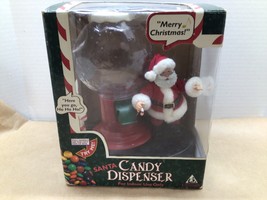 Vintage Santa Candy Dispenser Talking Musical SEE VIDEO 10&quot; Tall Pull Ha... - $45.53