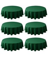 Biscaynebay 6 Pack 60&quot; Hunter Green Textured Round Tablecloths Water Res... - €22,88 EUR