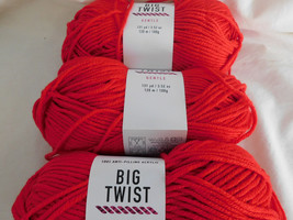 Big Twist Gentle lot of 3 Red Dye Lot CE033-11 - £11.95 GBP