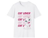 Cat Lover Cute Kitten T-Shirt | Pink Script Cat Illustration - $24.99+
