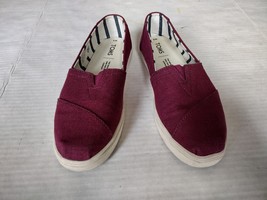 TOMS Womens Red Canvas Flat Sneakers Shoes Size 5 EUC - €10,31 EUR