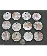 DOZEN 43mm-45mm Blister Pearl Oyster Secrete Focal Pendants (12) - £9.46 GBP