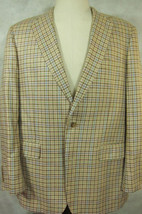 Recent Southwick Tan, Pink, Green and Blue Check Cashmere Sport Coat 43L USA - £83.94 GBP