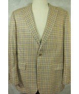 Recent Southwick Tan, Pink, Green and Blue Check Cashmere Sport Coat 43L... - £74.66 GBP