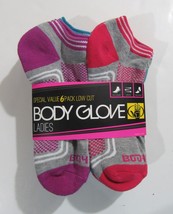 Body Glove Womens Low Cut Socks Grey Purple Pink and Blue Pack of 6 - $13.99