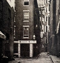 Governor Hancock Tavern Corn Court Boston 1925 Print Historic Mass DWX3A - $49.99