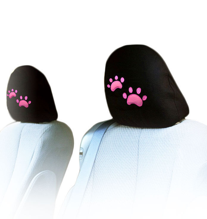 FOR TOYOTA NEW INTERCHANGEABLE PINK PAWS  CAR SEAT HEADREST COVER GREAT GIFT - $15.16