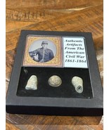 American Civil War Relics Bullets Button Display Case Set - $60.93 CAD