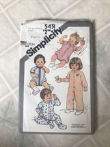 Vintage Simplicity 5431 Baby JUMPSUIT ROMPER Sewing Pattern 6 Mos. Infant - £16.99 GBP