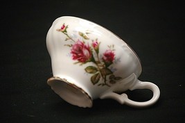 Royal Rose by Grantcrest 2-1/4&quot; Footed Cup Moss Rose w Scalloped Gold Tr... - $8.90