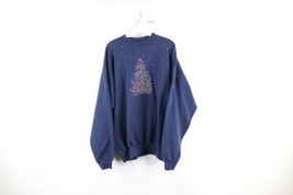Vintage 90s Streetwear Womens XL Faded Christmas Tree Crewneck Sweatshir... - £31.57 GBP