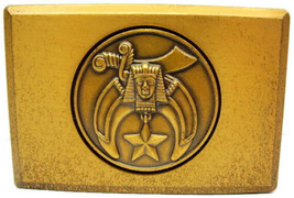 1981 Masonic Shriners Egyptian Symbolic By Harry Klitzner Gold Tone Belt Buckle - $60.07