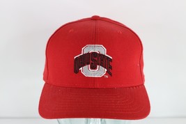 Vintage 90s New Era Spell Out Ohio State University Fitted Hat Cap Red 7 1/2 - $49.45