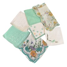 Vintage Floral &amp; Lace Handkerchiefs Lot of 6 - $16.97