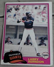 Larry Herndon, Giants, 1981 #409 Topps Card, VG COND - £0.78 GBP