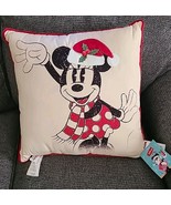 Disney Minnie Mouse Christmas Santa Hat Throw Pillow Accent Holiday Mist... - $46.74