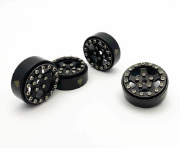 1.0" Aluminum B-Type Beadlock Wheels W/Brass Ring Black/Black (4) - £41.55 GBP