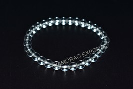 Natürlicher Kristall 6x6 MM Perlen Stretch Verstellbar Armband ASB-61 - £6.95 GBP
