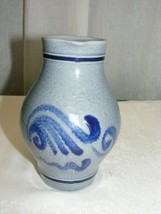 Vintage Art Pottery 6&quot; Small Pitcher Cobalt Blue Decoration - $869.92 MXN