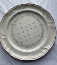 Dinner Plate Victoriana Plates Ceramic Dinnerware Pink Flowers Trim 10 3... - $14.84