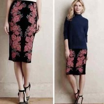 Anthropologie Ekaterina Kukhareva Black Floral Metallic Midi Sweater Skirt XS P - £45.39 GBP