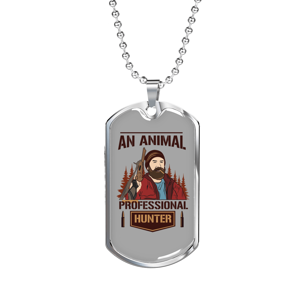 An Animal Professional Hunter Hunting Necklace Stainless Steel or 18k Gold Dog