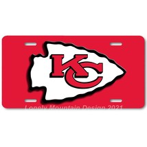 Kansas City Chiefs Inspired Art on Red FLAT Aluminum Novelty License Tag... - £13.53 GBP