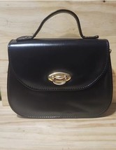 Black Vintage Lizard Tongue Unbrand Open Leather Handbag Purse  - £20.03 GBP