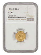 1852-O $2.50 NGC VF30 - £569.79 GBP