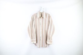 Vintage 60s Streetwear Mens Size 15 32 Distressed Striped Collared Button Shirt - £39.11 GBP