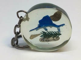 Vintage Mexico Souvenir Keyring Acapulco Keychain Blue Marlin Porte-Clés Espadon - £9.24 GBP