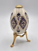 Lenox China Treasures Amethyst Porcelain Egg and Gold Stand 1994 - £21.24 GBP