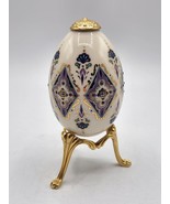 Lenox China Treasures Amethyst Porcelain Egg and Gold Stand 1994 - £21.24 GBP