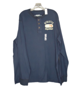 Old Navy Henley Athletic Department 74 Logo Navy Long Sleeve Button Neck... - £9.35 GBP