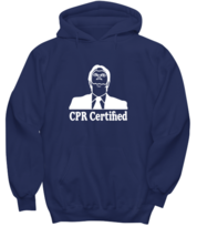 Funny Hoodie CPR Certified Navy-H  - £28.28 GBP